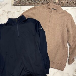 Travis Mathew Tan Pullover & Oakley Navy Pullover